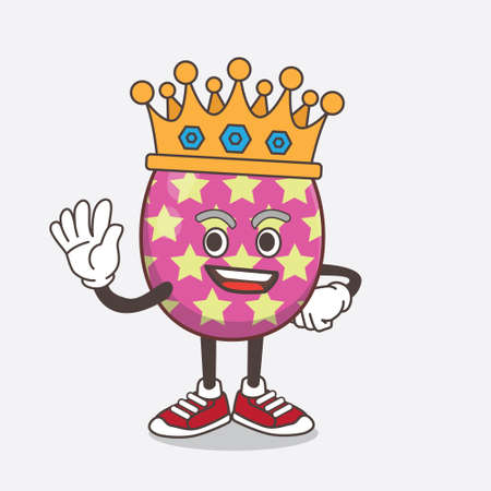 An illustration of Easter Egg cartoon mascot character stylized of King on cartoon mascot designのイラスト素材