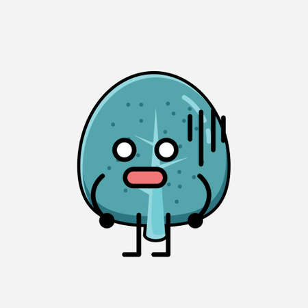 An illustration of Cute Blue Tree Mascot Vector Character in Flat Design Styleのイラスト素材