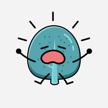 An illustration of Cute Blue Tree Mascot Vector Character in Flat Design Styleのイラスト素材