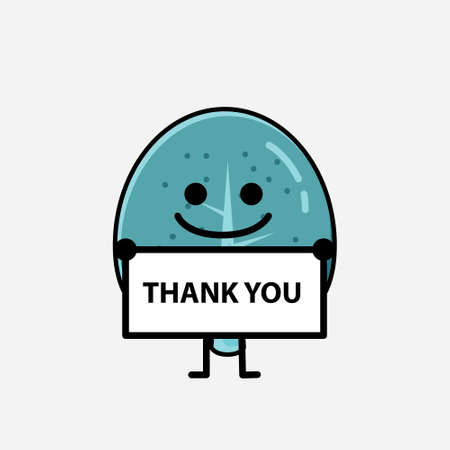 An illustration of Cute Blue Tree Mascot Vector Character in Flat Design Styleのイラスト素材