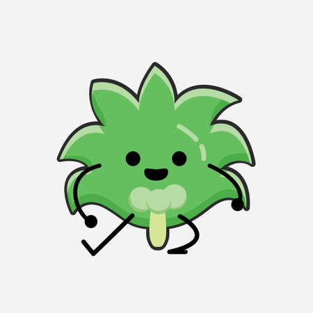 An illustration of Cute Coconut Tree Mascot Vector Character in Flat Design Styleのイラスト素材