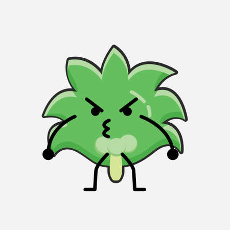 An illustration of Cute Coconut Tree Mascot Vector Character in Flat Design Styleのイラスト素材