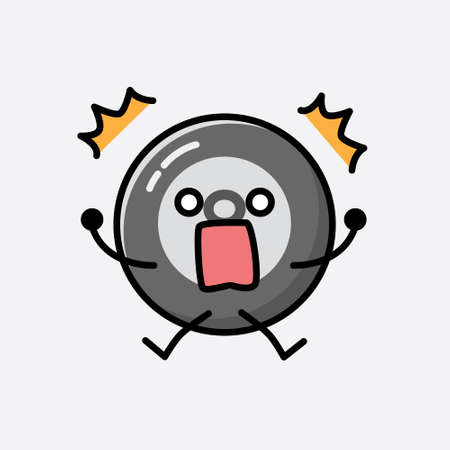 An illustration of Cute Billiard Ball Mascot Vector Character in Flat Design Styleのイラスト素材