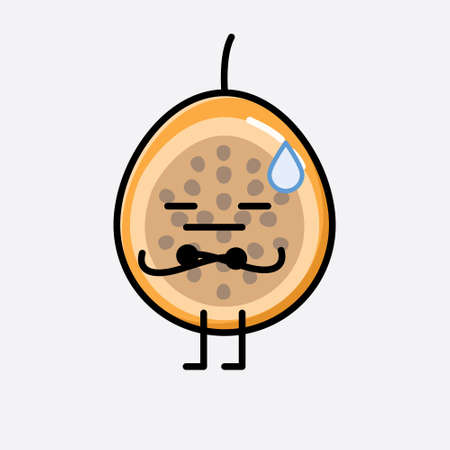 An illustration of Cute Voavanga Fruit Mascot Vector Characterのイラスト素材