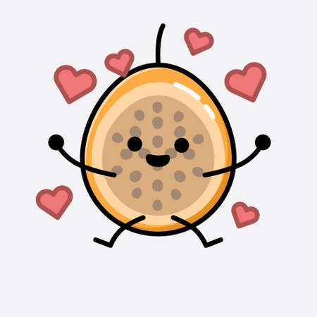 An illustration of Cute Voavanga Fruit Mascot Vector Characterのイラスト素材