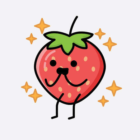 An illustration of Cute Strawberry Mascot Vector Characterのイラスト素材