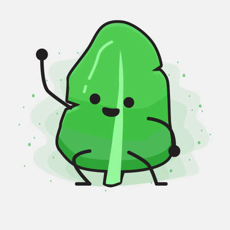 An illustration of Cute Leaf Vector Characterのイラスト素材