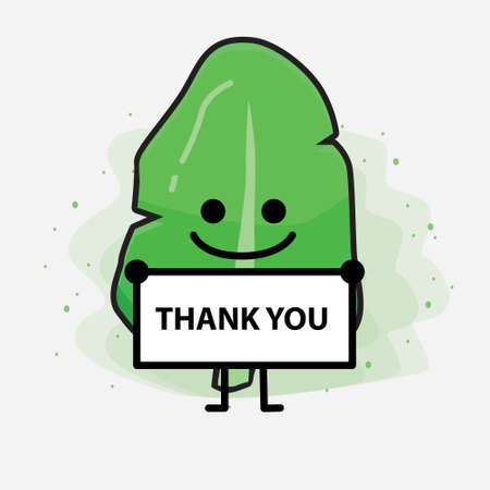 An illustration of Cute Leaf Vector Characterのイラスト素材