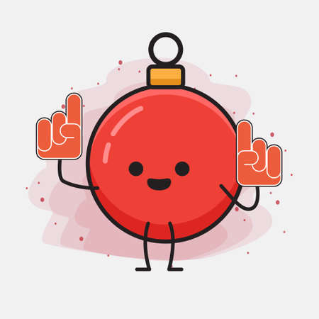 Christmas Bauble Ball Cute Vector Character Illustrationのイラスト素材