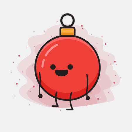 Christmas Bauble Ball Cute Vector Character Illustrationのイラスト素材