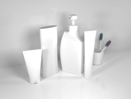 Bath Kit Set Mockup Sceneの写真素材