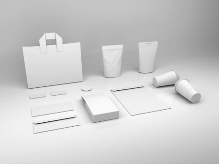 Realistic Coffee Packaging Set Mockup Scene