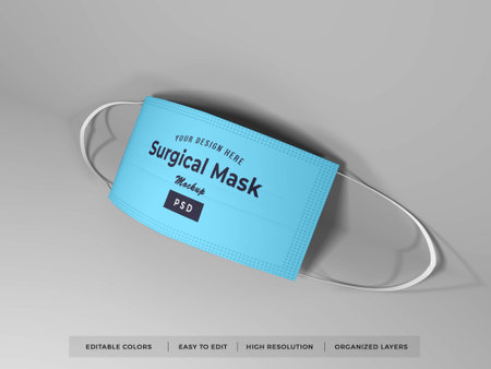 Face Mask Mockup Scene Templateの写真素材