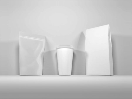 Realistic Coffee Packaging Set Mockup Scene