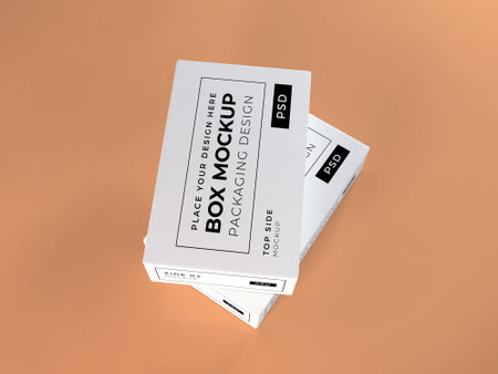Realistic Long Box Packaging Mockup Template