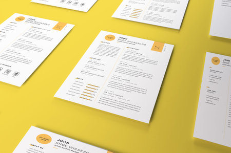 Realistic Letter Sized Curriculum Vitae Paper Mockup Template