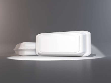 Food Box Packaging Mockup Templateの写真素材