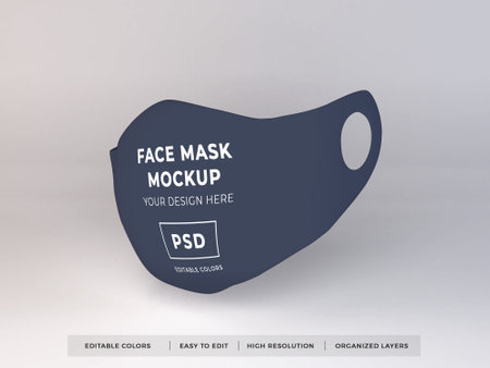 Face Mask Mockup Scene Templateの写真素材