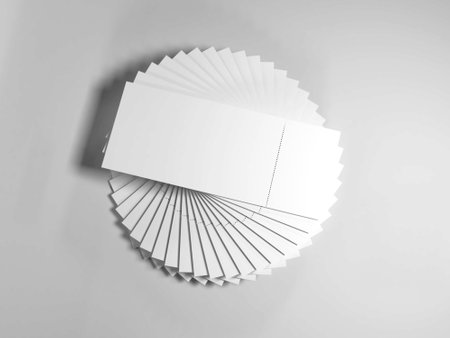 Realistic Event Ticket Mockup Sceneの写真素材