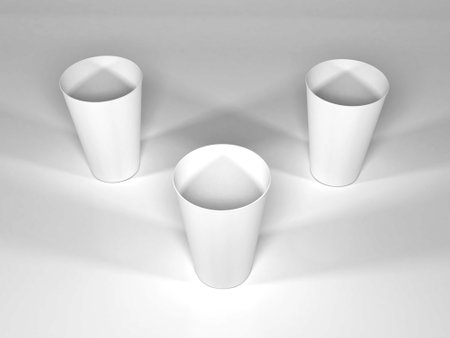 Realistic Plastic Cup Packaging 3D Illustration Mockup Scene on Isolated Backgroundの写真素材