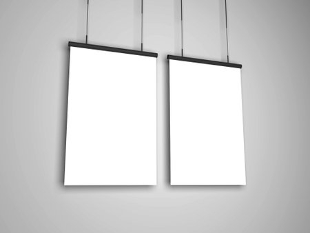Poster Frame 3D Illustration Mockup Scene on Isolated Backgroundの写真素材