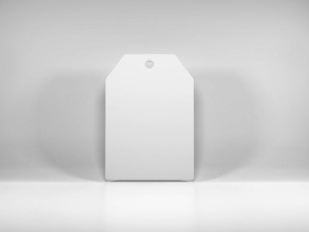 Realistic Price Tag Label 3D Illustration Mockup Scene on Isolated Backgroundの写真素材