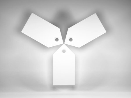 Realistic Price Tag Label 3D Illustration Mockup Scene on Isolated Backgroundの写真素材