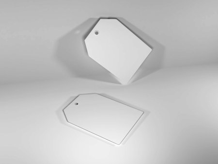 Realistic Price Tag Label 3D Illustration Mockup Scene on Isolated Backgroundの写真素材