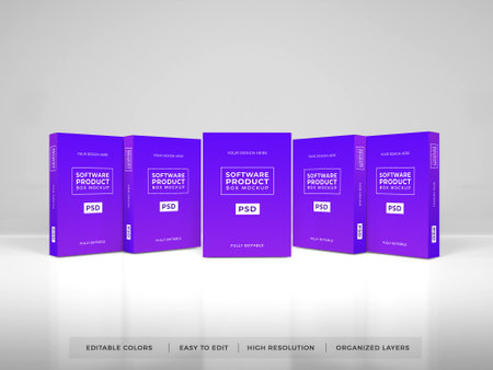 Realistic Software Box Product 3D Illustration Mockup Scene on Isolated Background