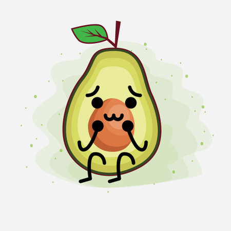 An illustration of Avocado Cute Vector Characterのイラスト素材