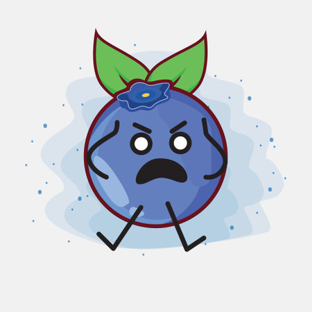 An illustration of cute blueberry fruit vector characterのイラスト素材