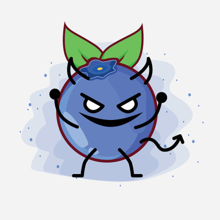 An illustration of cute blueberry fruit vector characterのイラスト素材
