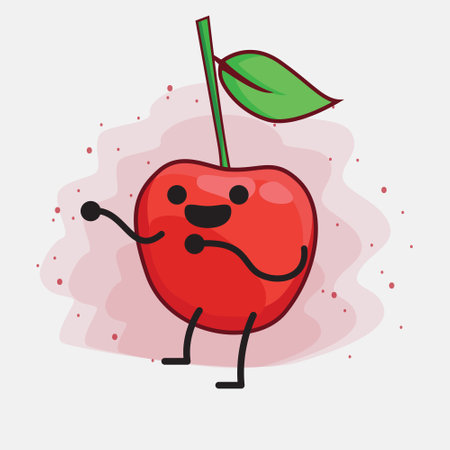 An illustration of Cute Big Cherry Vector Characterのイラスト素材