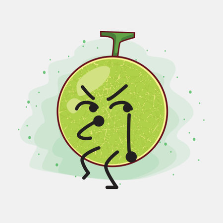 An illustration of Cute Cantaloupe Melon Vector Characterのイラスト素材