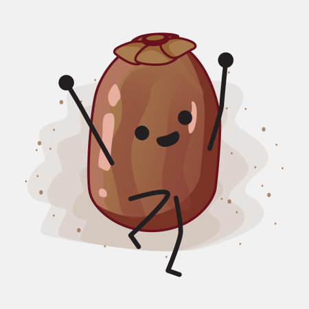 An illustration of Cute Date Palm Fruit Vector Characterのイラスト素材