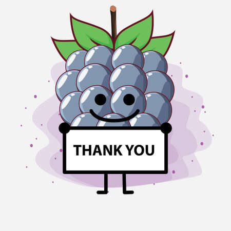 An illustration of Cute Dewberry fruit characterのイラスト素材