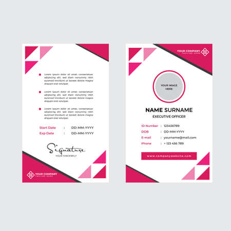 Premium Employee ID Card with Photo Placeholder, Name, Position and Company Profile Template Vectorのイラスト素材