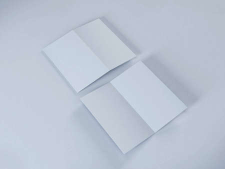 Realistic A4 Bifold Brochure 3D Illustration Mockup Scene on Isolated Background