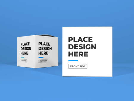 Box Packaging 3D Illustration Mockup Scene on Isolated Background