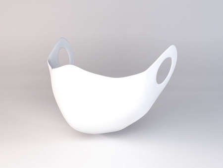 Face Mask 3D Illustration Mockup Scene on Isolated Backgroundの写真素材