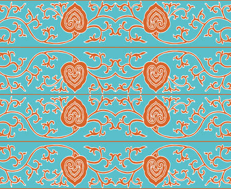 Seamless Oriental Floral Vector Pattern. Traditional floral pattern for fabric, wallpapers and...