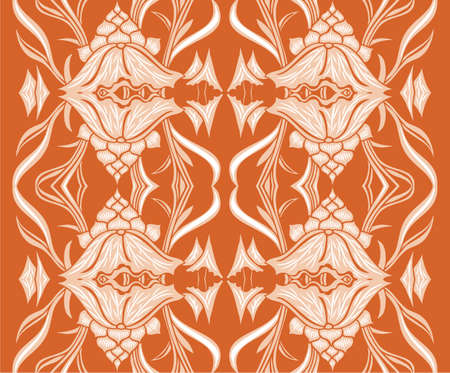 Seamless Oriental Floral Vector Pattern. Traditional floral pattern for fabric, wallpapers and backgrounds. Ornamental garden Flowers and leaves.のイラスト素材