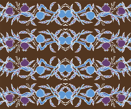 Seamless Oriental Floral Vector Pattern. Traditional floral pattern for fabric, wallpapers and backgrounds. Ornamental garden Flowers and leaves.のイラスト素材