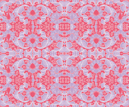 Seamless Oriental Floral Vector Pattern. Traditional floral pattern for fabric, wallpapers and...