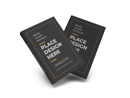 Book Cover 3D Illustration Mockup Scene on Isolated Background