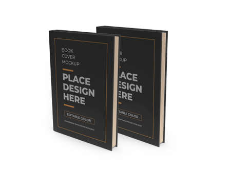 Book Cover 3D Illustration Mockup Scene on Isolated Backgroundの写真素材