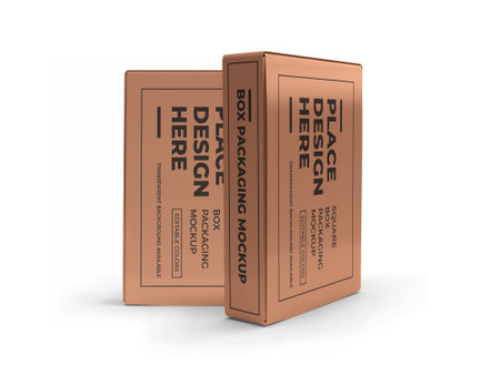 Rectangular Box Packaging 3D Illustration Mockup Scene on Isolated background
