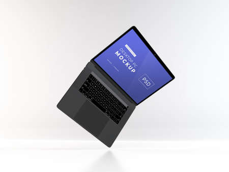 Laptop Notebook Device 3D Illustration Mockup Scene on Isolated Background