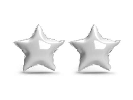 Star Foil Balloon 3D Illustration Mockup Scene on Isolated Backgroundの写真素材