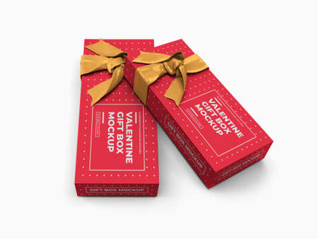 Gift Box Present 3D Illustration Mockup Scene on Isolated Background